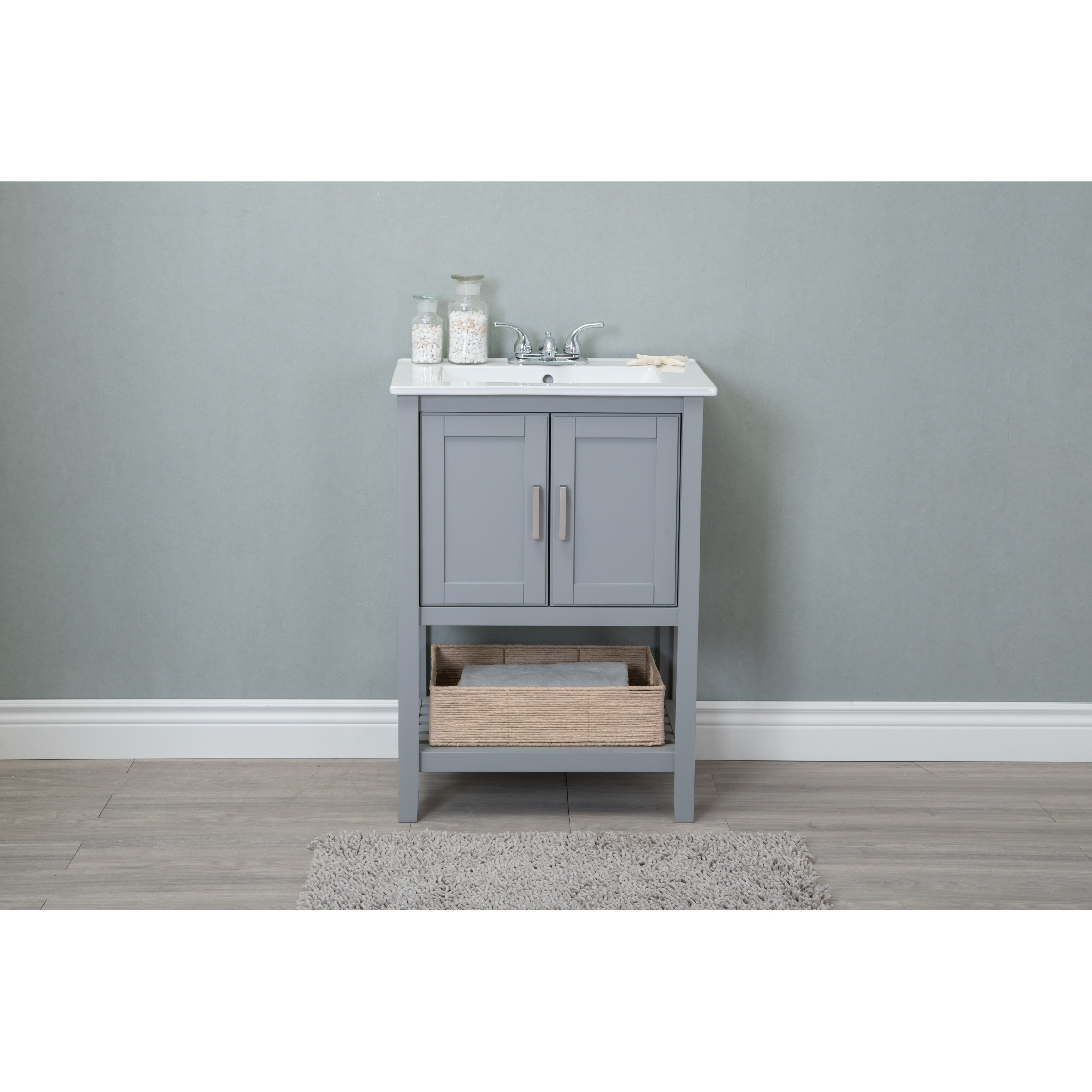 Legion Furniture 24 In Bathroom Vanity With Ceramic Top And Basket in sizing 3500 X 3500