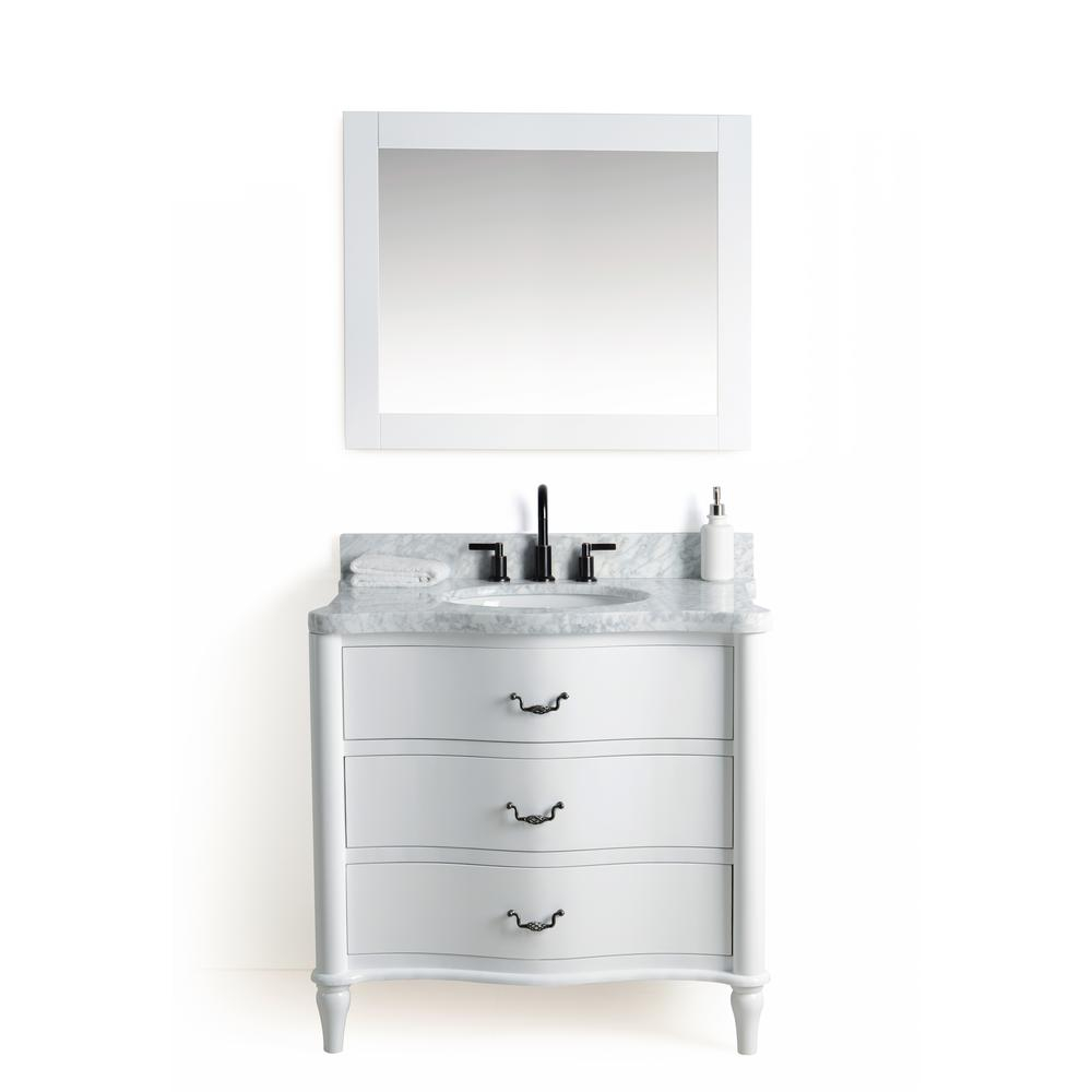 Legion Furniture 36 In W X 22 In D Vanity In White With Cararra intended for proportions 1000 X 1000