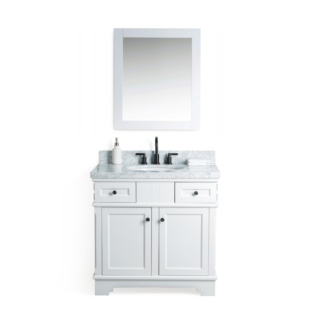 Legion Furniture 36 In W X 22 In D Vanity In White With Cararra within sizing 1000 X 1000