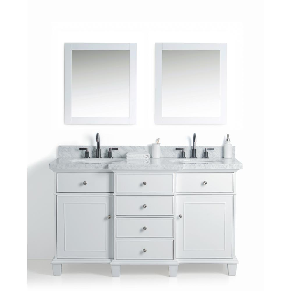 Legion Furniture 60 In W X 22 In D Vanity In White With Cararra for measurements 1000 X 1000