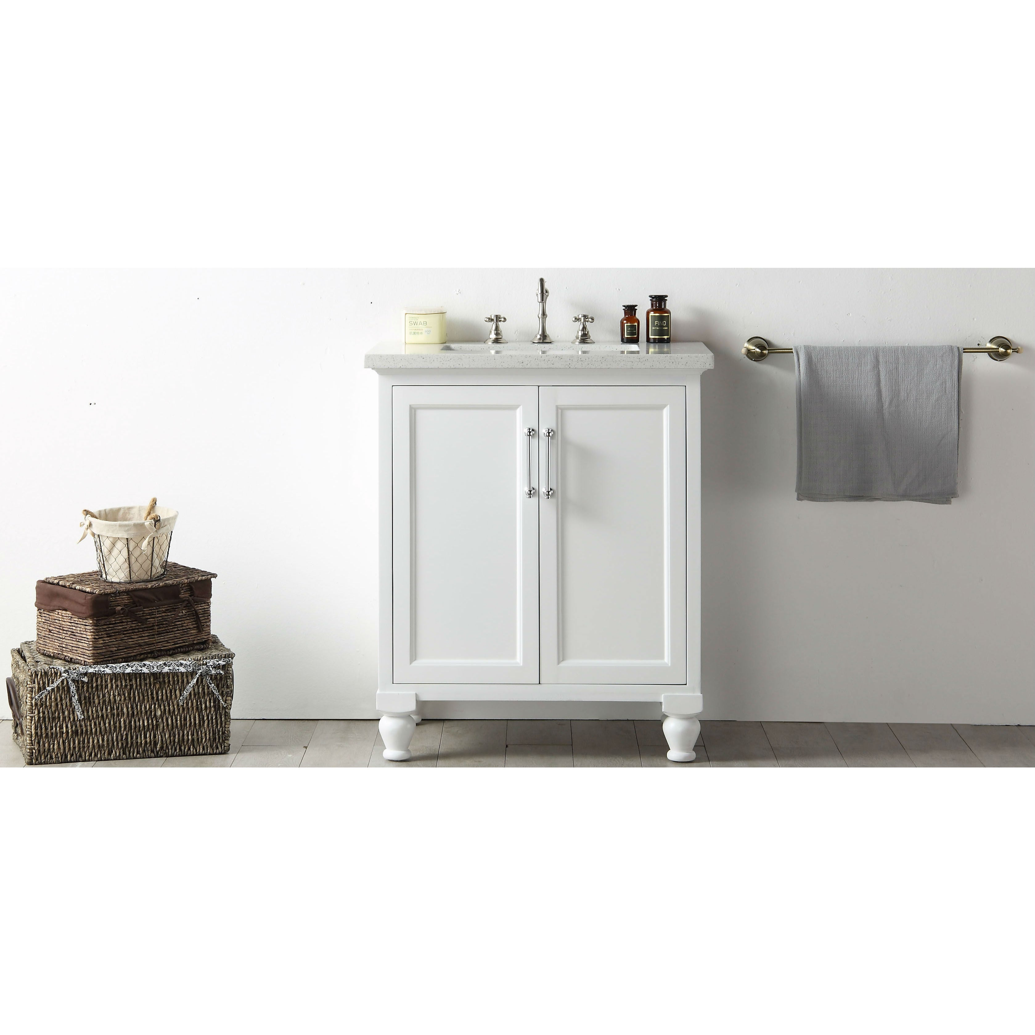 Legion Furniture Quartz Top 30 Inch White Single Bathroom Vanity in sizing 3358 X 3358