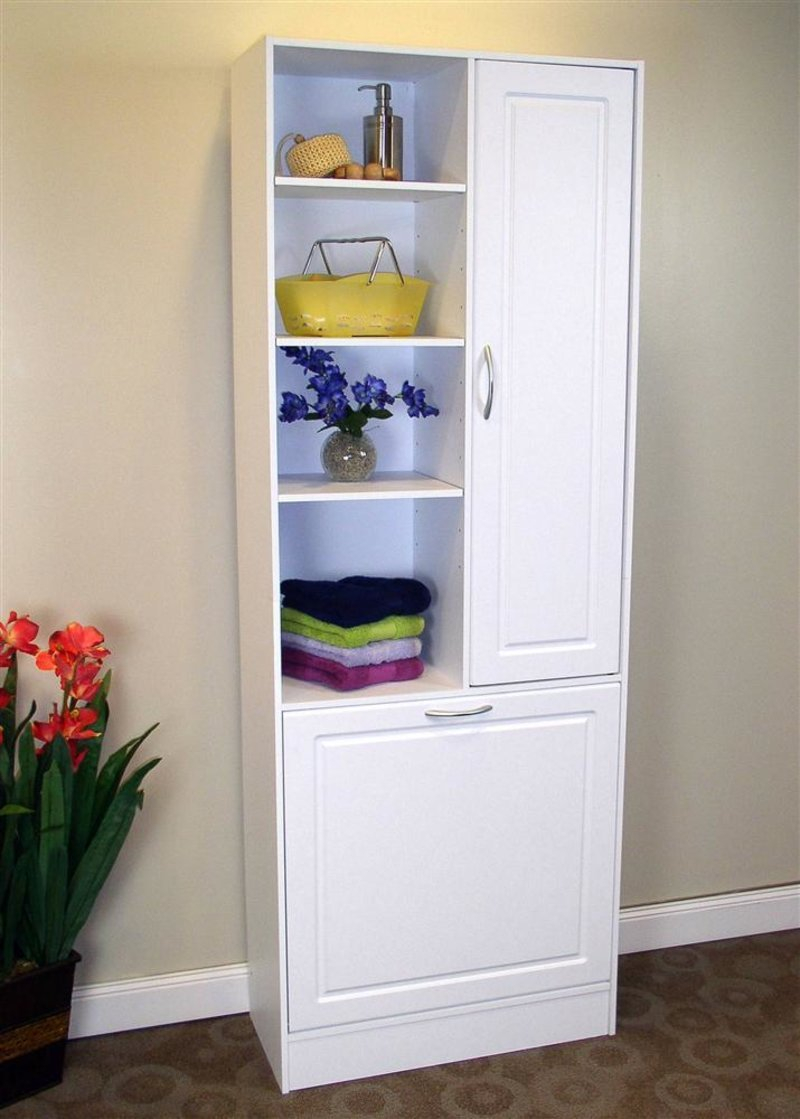 Linen Cabinet With Hamper Roselawnlutheran Bathroom With Laundry within proportions 800 X 1119