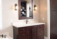 Love The Dark Cabinets With The Light Marble And Tile Bathroom throughout measurements 801 X 1200