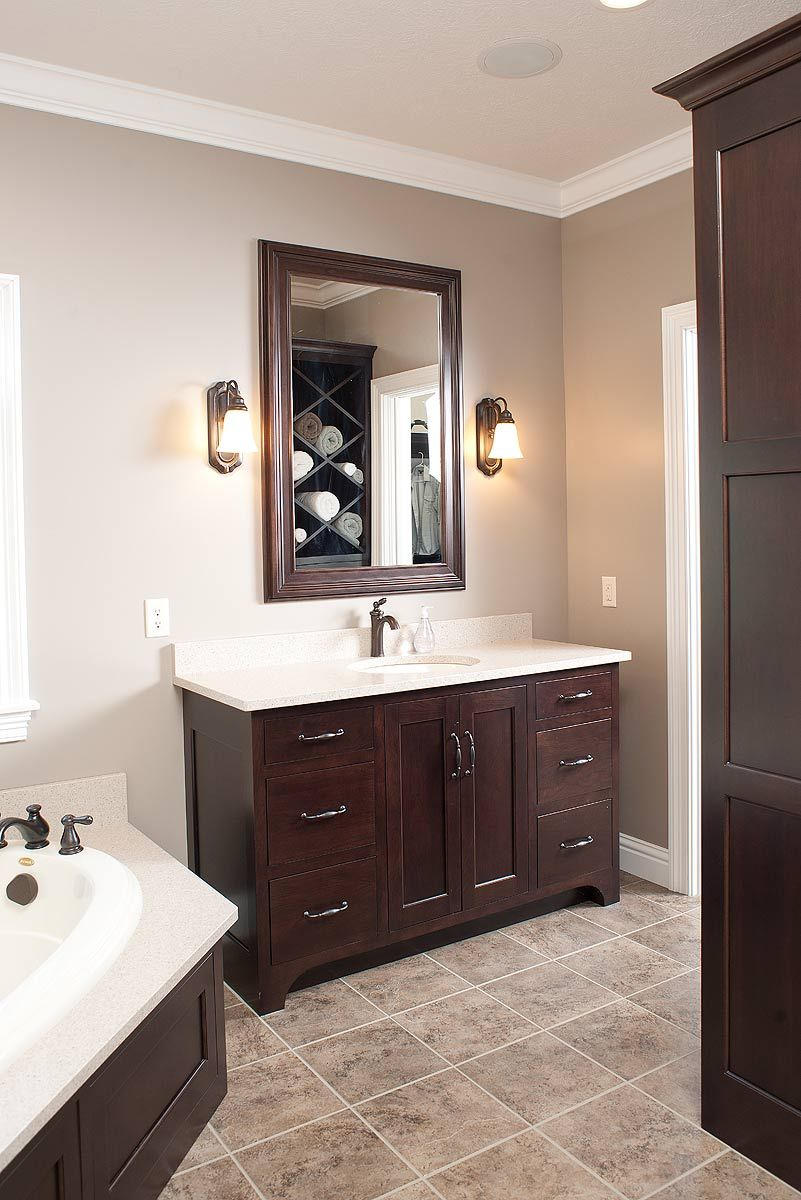 Love The Dark Cabinets With The Light Marble And Tile Bathroom throughout measurements 801 X 1200