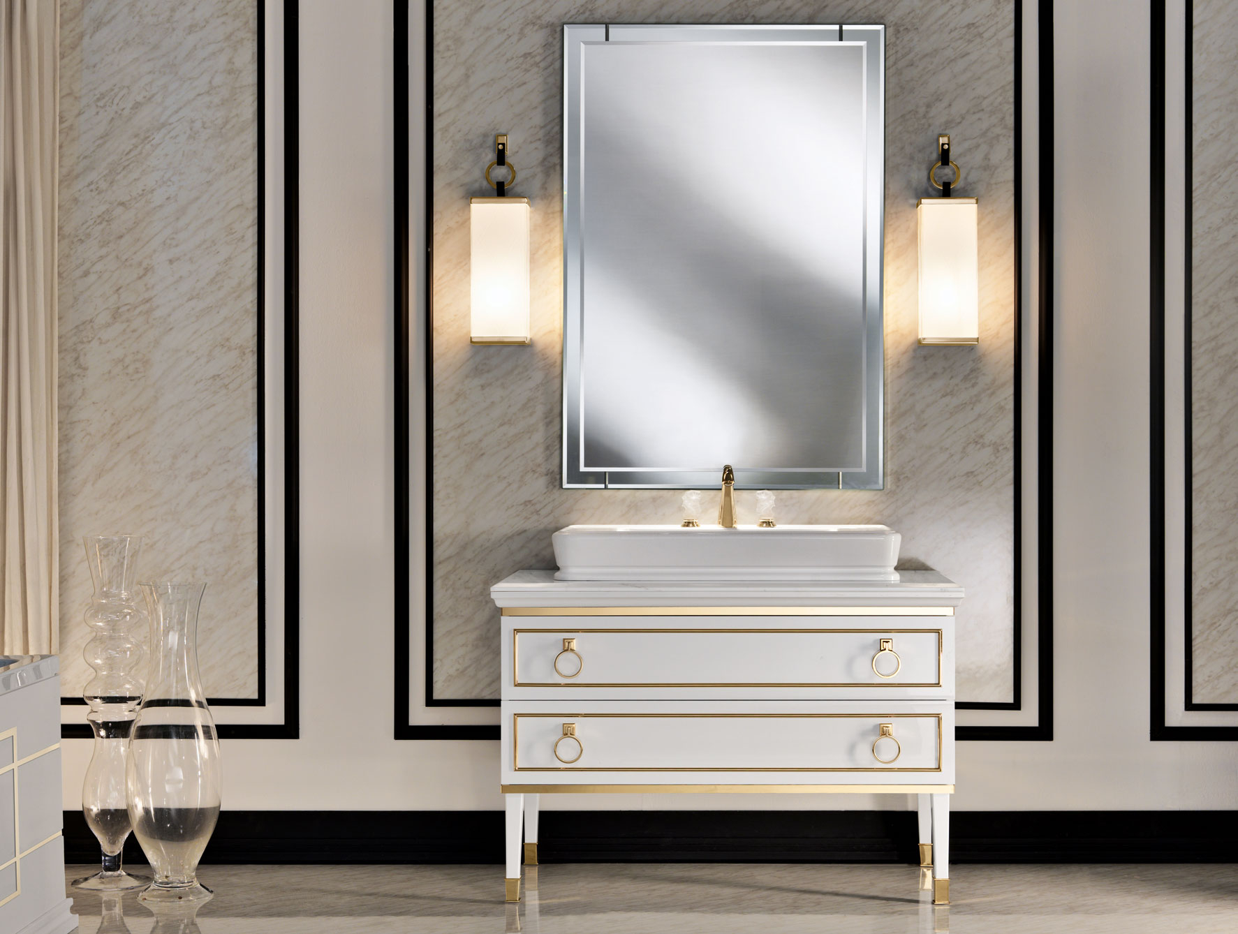 Lutetia L6 High End Italian Bathroom Furniture In White Lacquer with dimensions 1773 X 1338