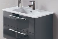 Mara Gloss Grey 80cm Vanity Unit 2 Drawer And Basin Bathroom Furniture within proportions 900 X 1200