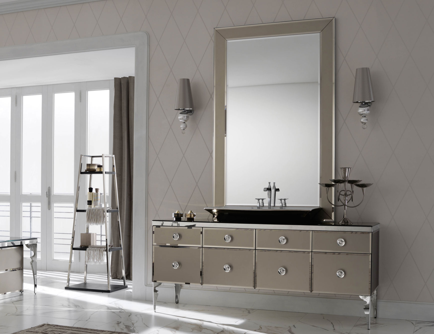 Milldue Majestic 10 Bronze Lacquered Glass High End Italian Bathroom regarding size 1737 X 1338