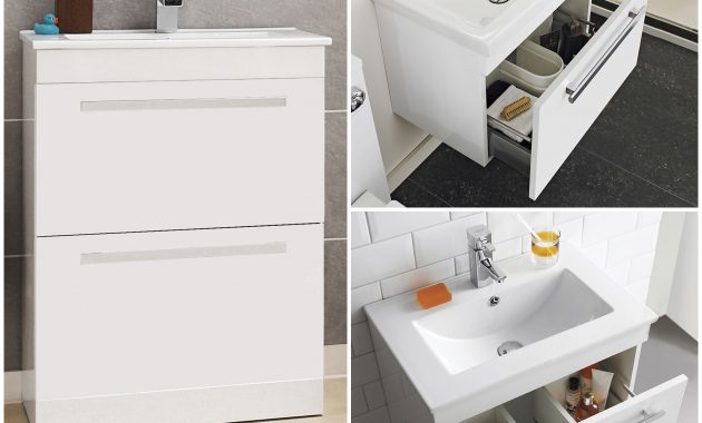 Modern White Bathroom Furniture Storage Vanity Unit Ceramic Basin with size 1800 X 1800