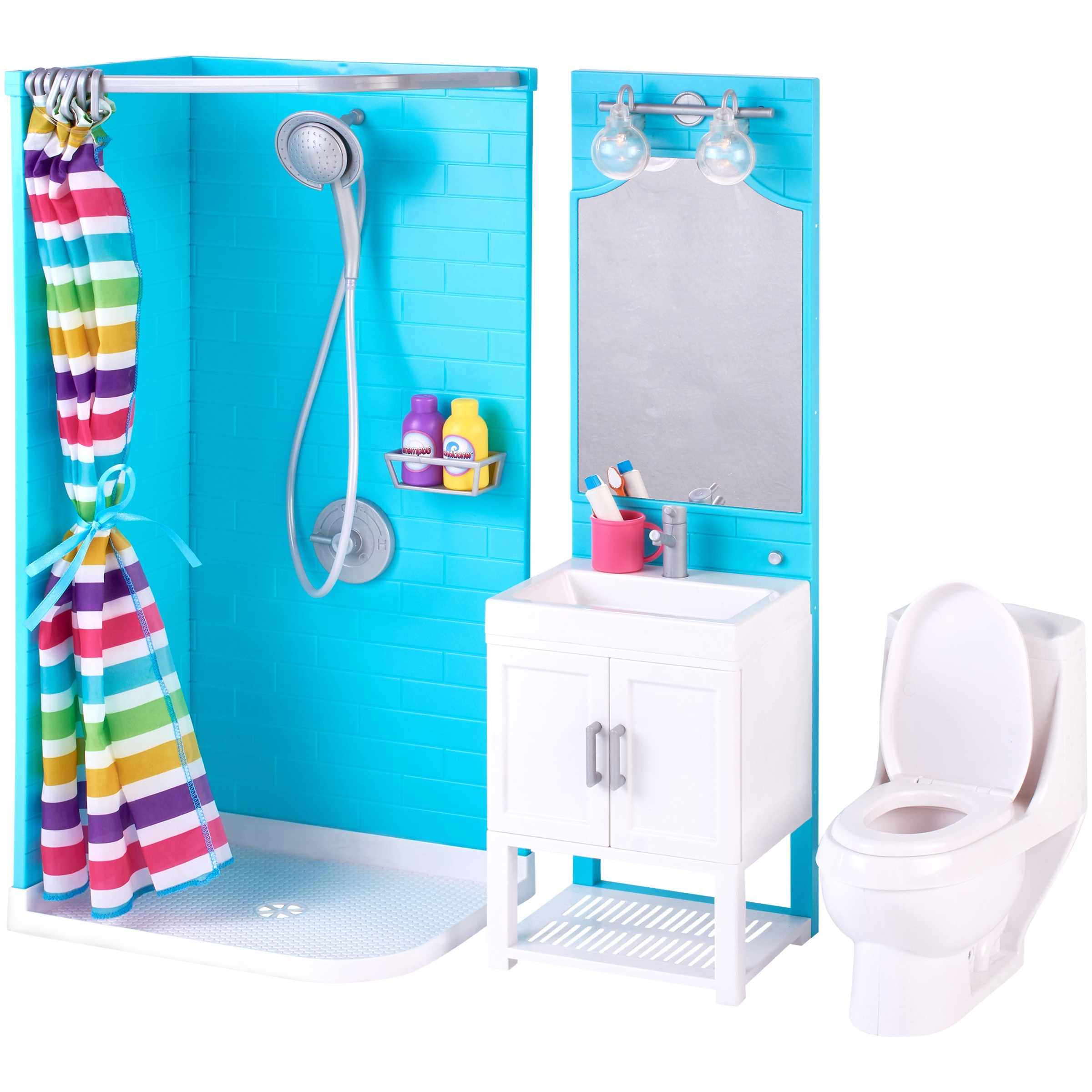 My Life As 17 Piece Bathroom Play Set With Shower And Light Up within proportions 2400 X 2400