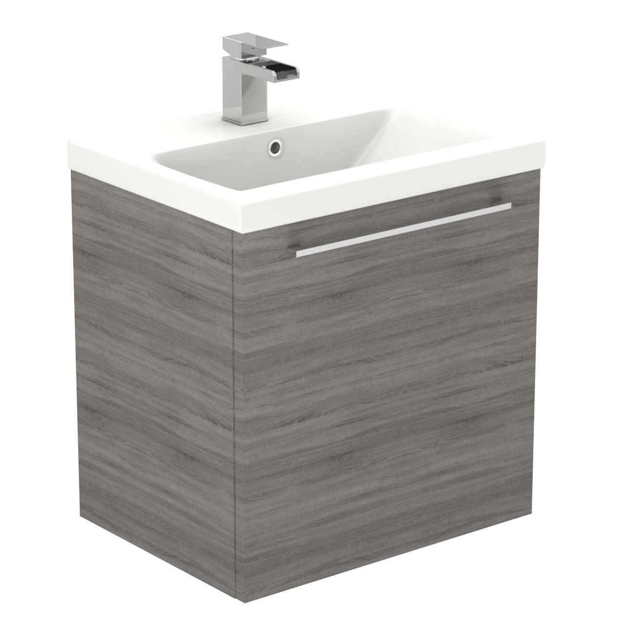 Napoli Molina Ash 500mm Wall Mounted 1 Drawer Vanity Unit Including regarding sizing 1280 X 1280