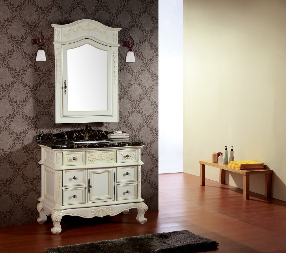 New Products Bathrooms Furniture Solid Wood White Or Ivory Bathroom with regard to sizing 1000 X 885