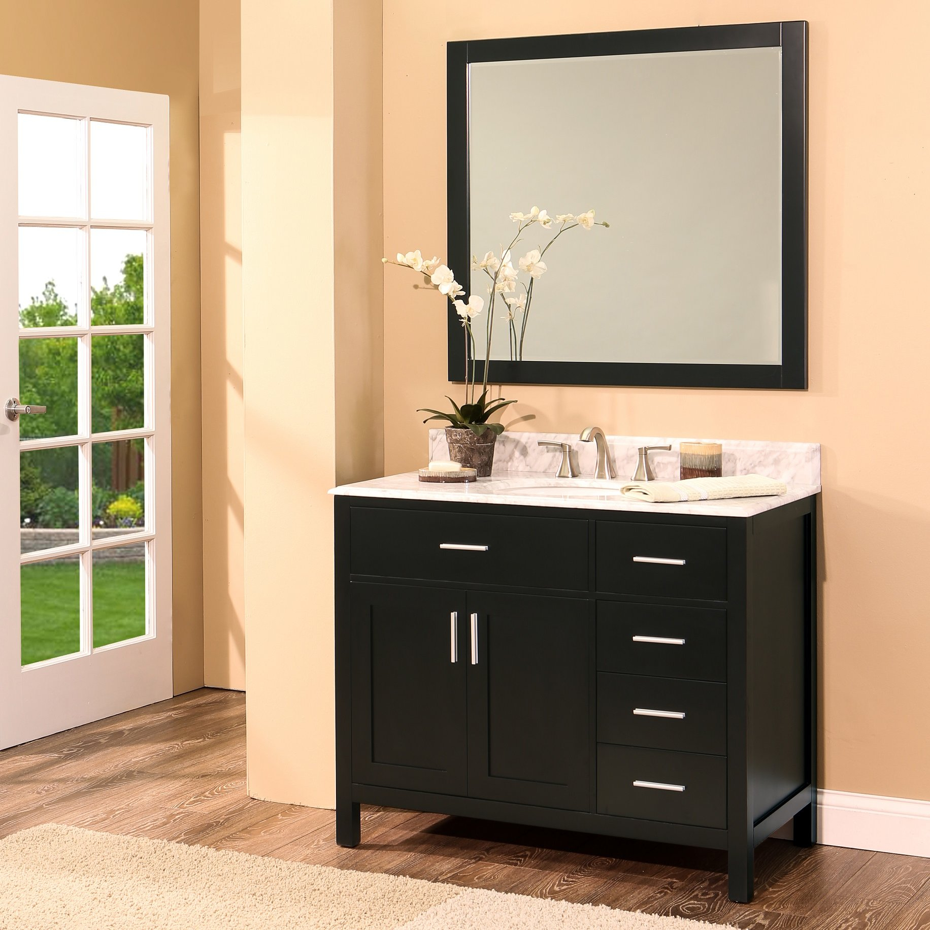 Ngy Stone Cabinet Arezzo 36 Single Bathroom Vanity With Mirror with regard to measurements 1832 X 1832