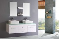 Nice White Floating Modern Bathroom Vanity With Glass Top Also in sizing 2500 X 2008