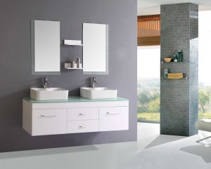 Nice White Floating Modern Bathroom Vanity With Glass Top Also in sizing 2500 X 2008