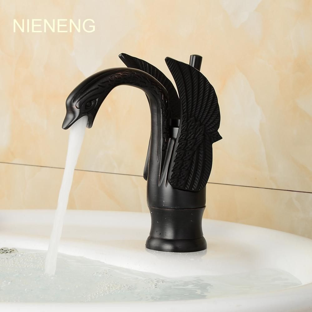 Nieneng Black Swan Faucets Sink Mixer Water Bathroom Faucet Fashion with proportions 1000 X 1000