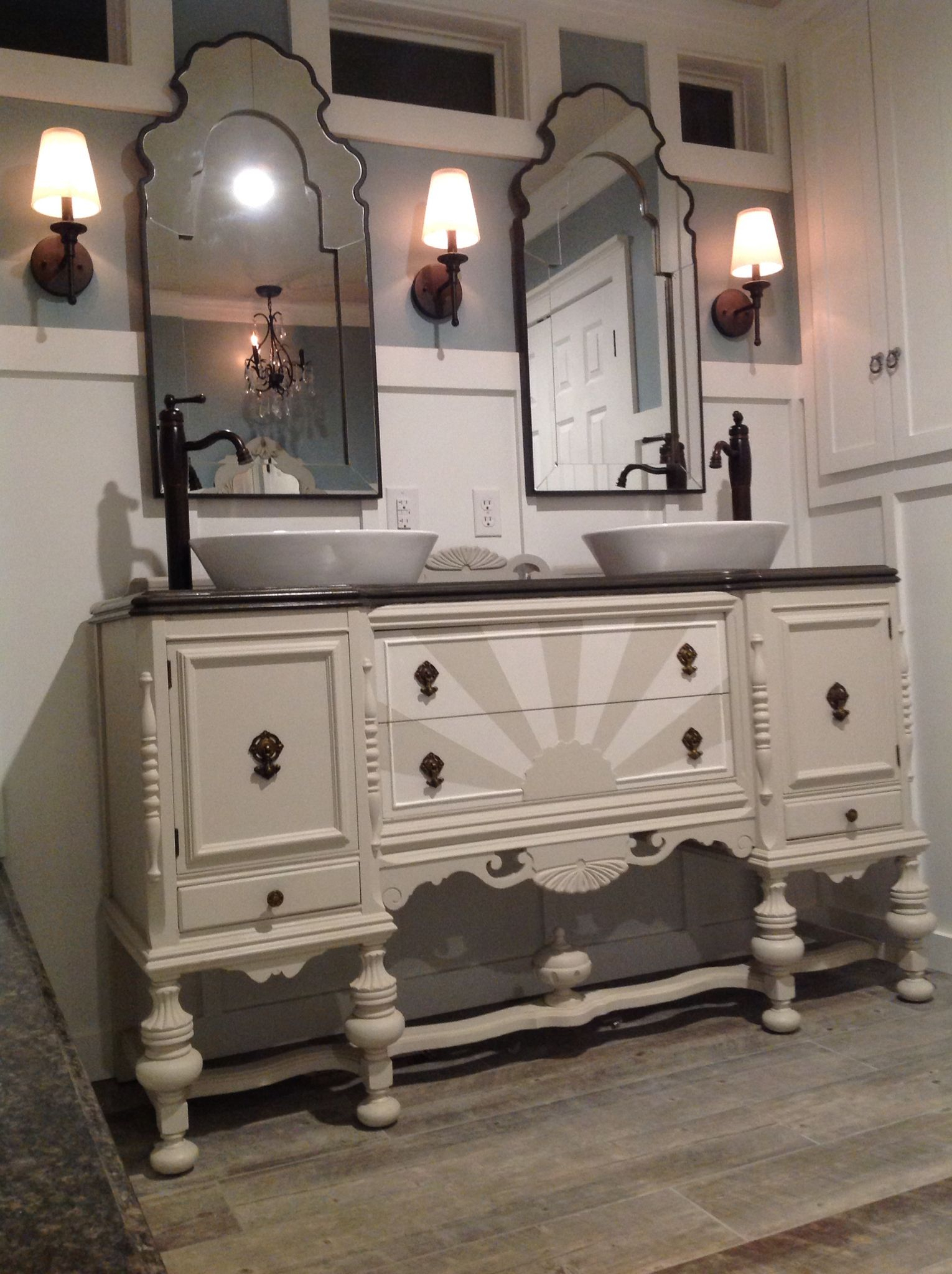 Our Antique Sideboard Buffet Repurposed Into A Bathroom Vanity My with dimensions 1530 X 2048