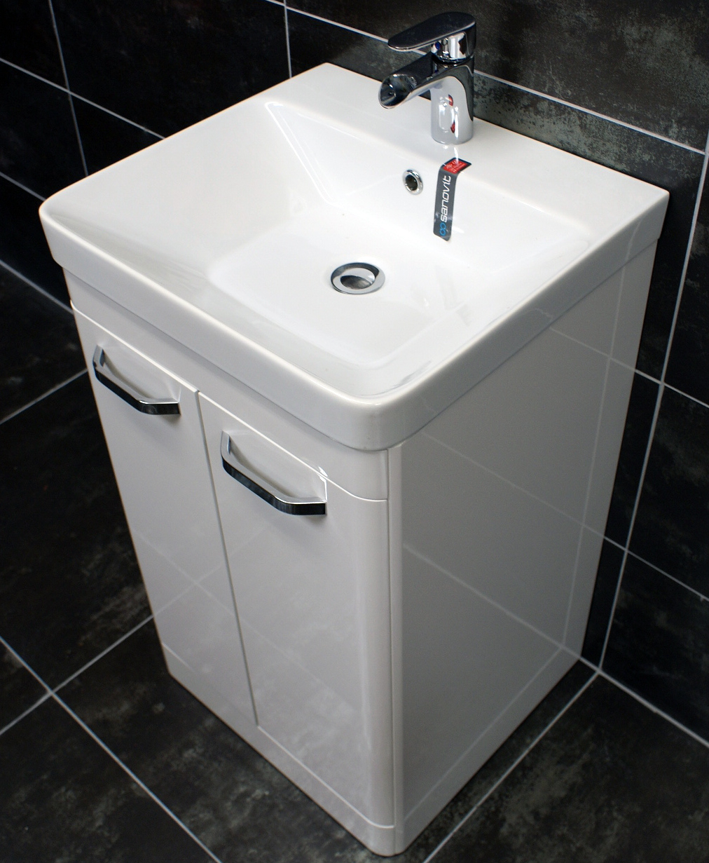 Pacific Curved Bathroom Vanity Sink Units Ceramic Basin White 500mm with proportions 1012 X 1231