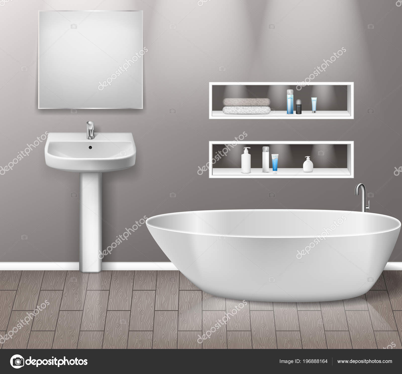 Realistic Bathroom Furniture Interior With Modern Bathroom Sink intended for dimensions 1600 X 1491