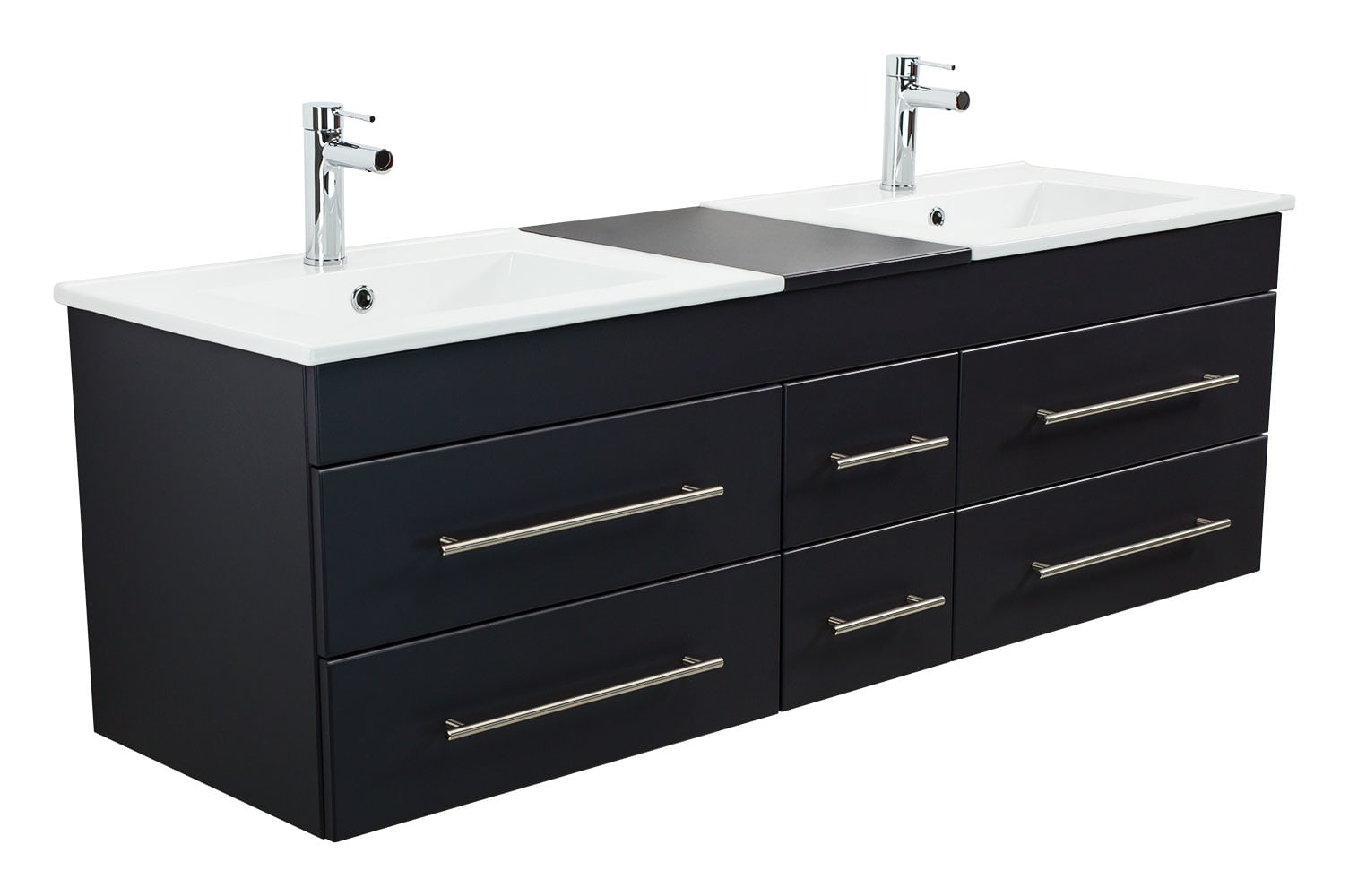 Roma Xl Bathroom Furniture Black Semi Gloss Vanity Units With throughout dimensions 1505 X 1000