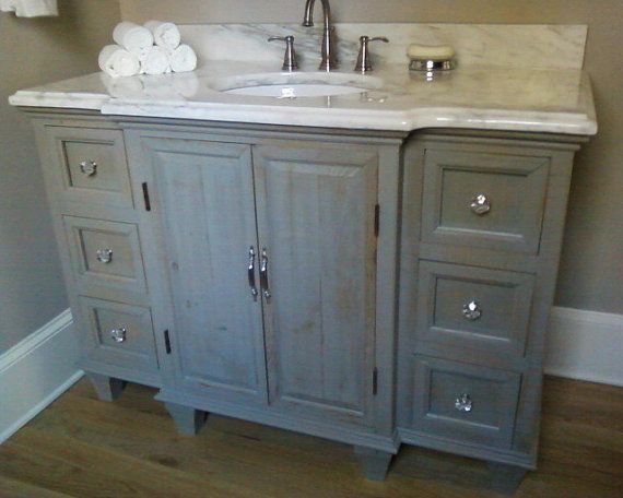 Rustic Pine Distressed Vanity Nativepine On Etsy 165000 with regard to proportions 570 X 456