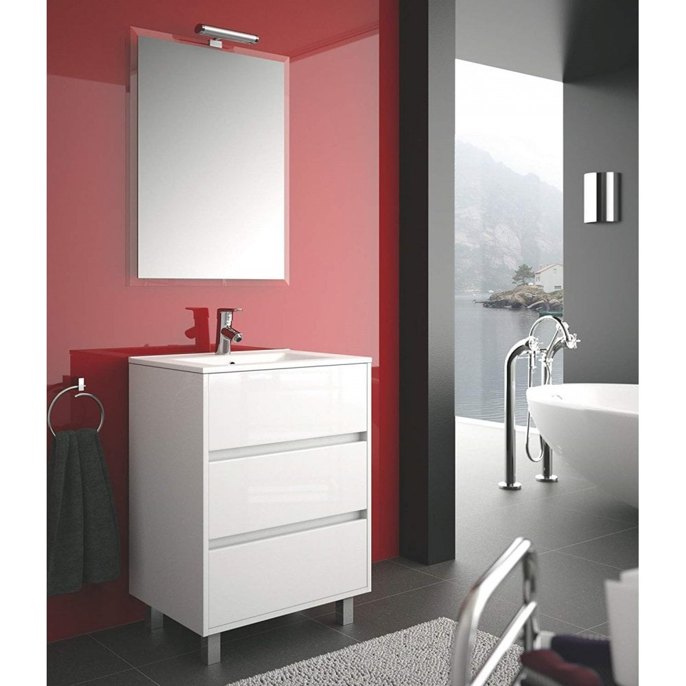 Salgar High Gloss White Bathroom Furniture Arenys 600 throughout dimensions 1000 X 1000