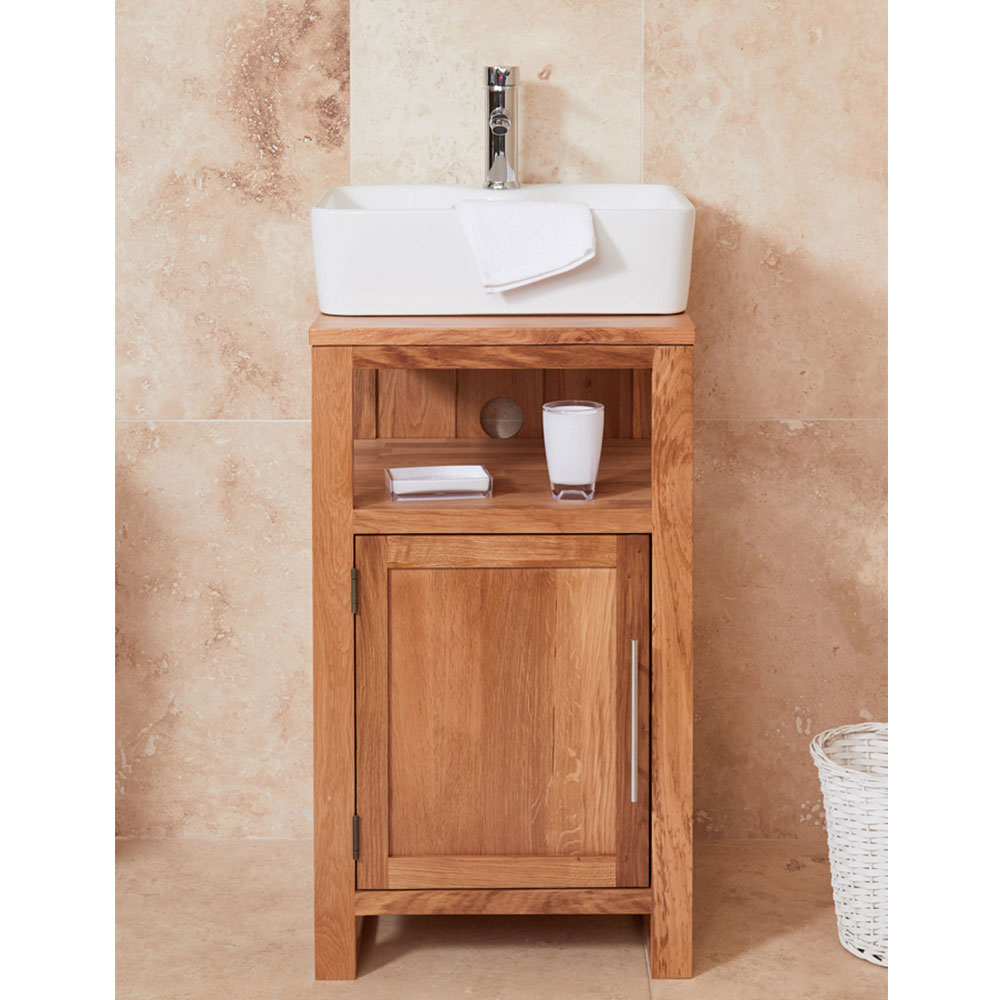 Single Door Sink Unit Scandinavian Oak Bathroom for measurements 1000 X 1000