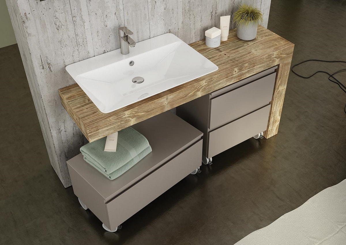 Single Vanity Unit In Wood With Mirror Idfdesign for sizing 1200 X 849