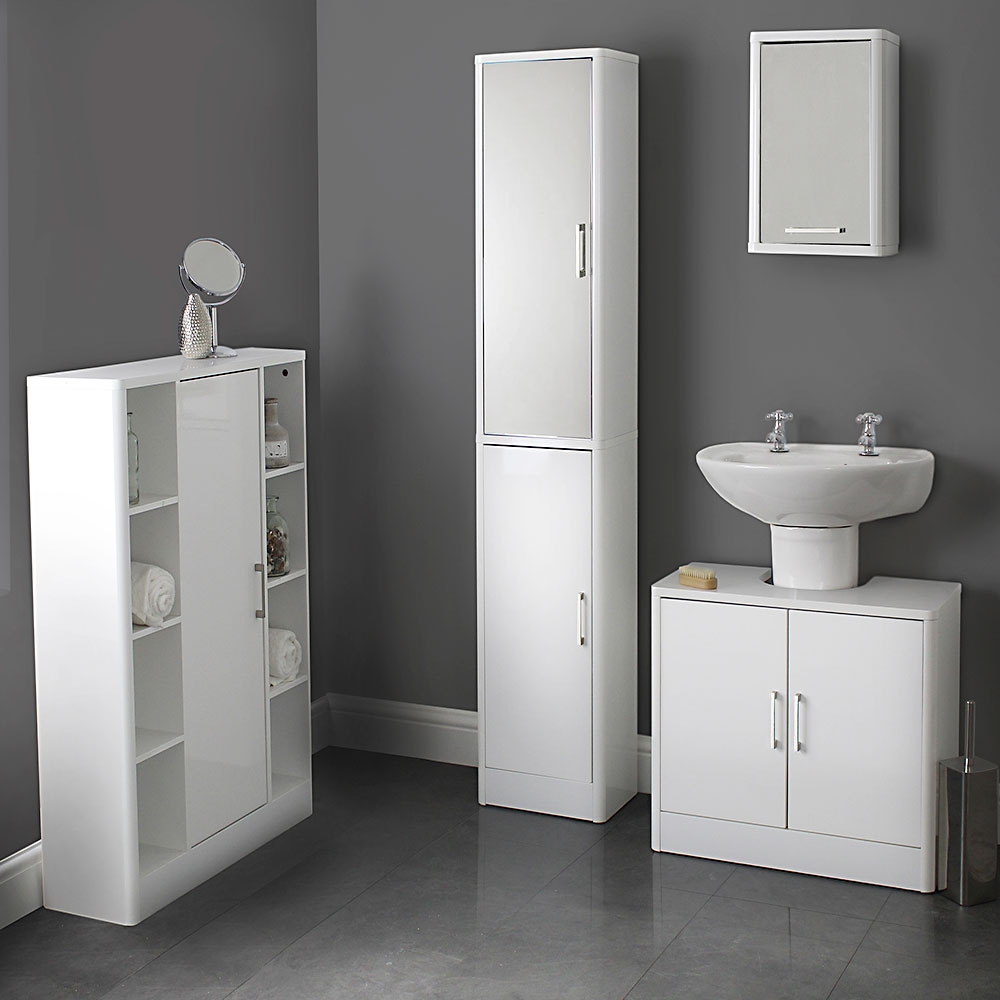 Sleek White Gloss Bathroom Suite Range throughout size 1000 X 1000