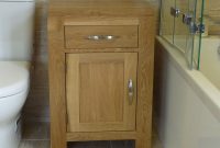 Solid Oak Bathroom Basin Cabinet 60cm Wide X 80cm High Single Door for proportions 1600 X 1487