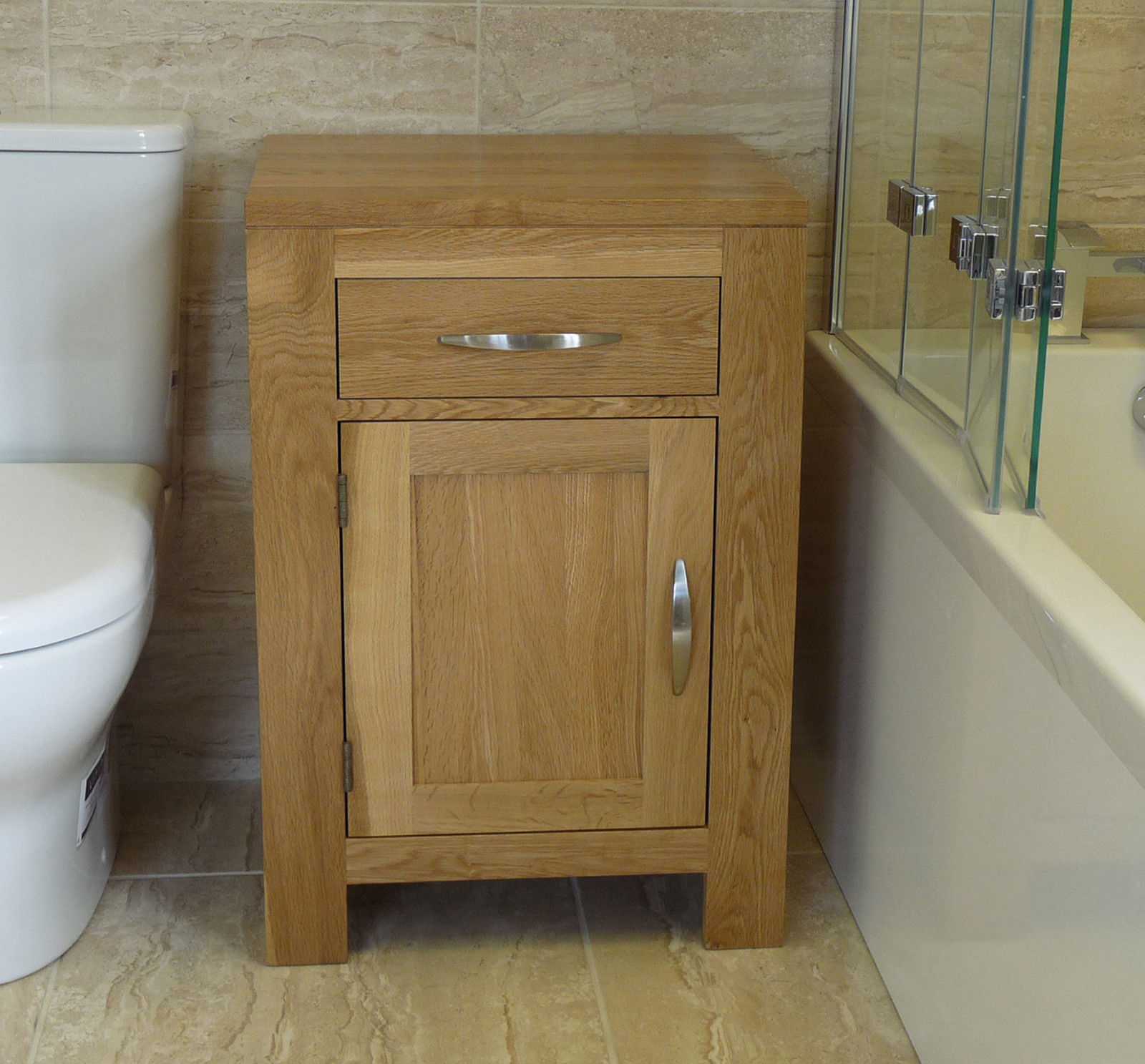 Solid Oak Bathroom Basin Cabinet 60cm Wide X 80cm High Single Door regarding dimensions 1600 X 1487