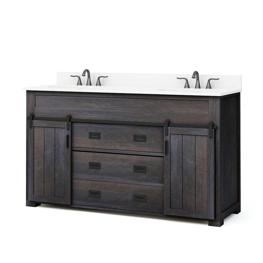 Style Selections Morriston 60 In Distressed Java Double Sink with regard to dimensions 900 X 900