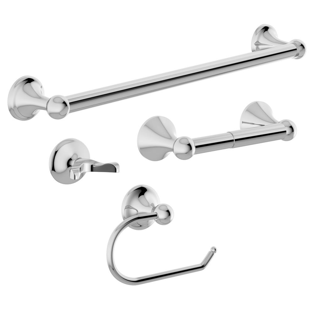 Symmons Unity 4 Piece Bath Accessory Kit In Chrome Grey Products in dimensions 1000 X 1000
