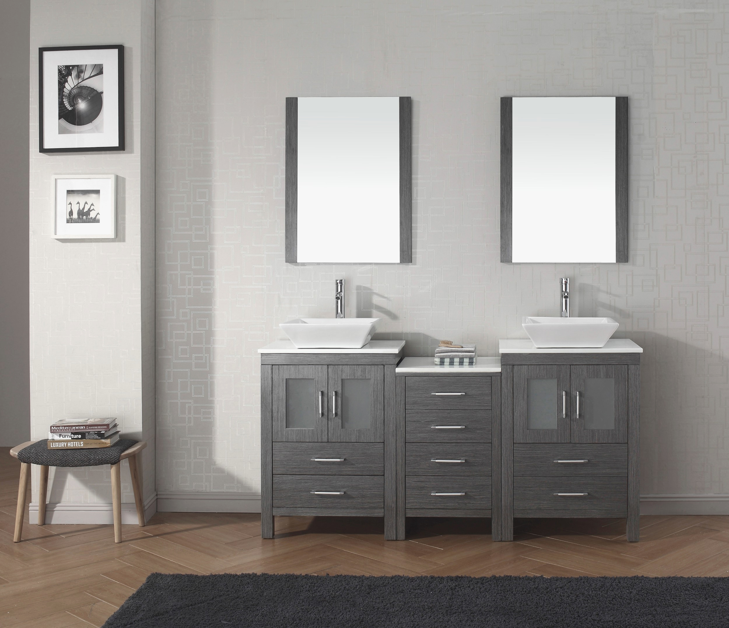Tall Wooden Bathroom Cabinets Awesome Grey Bathroom Vanity within measurements 2500 X 2153