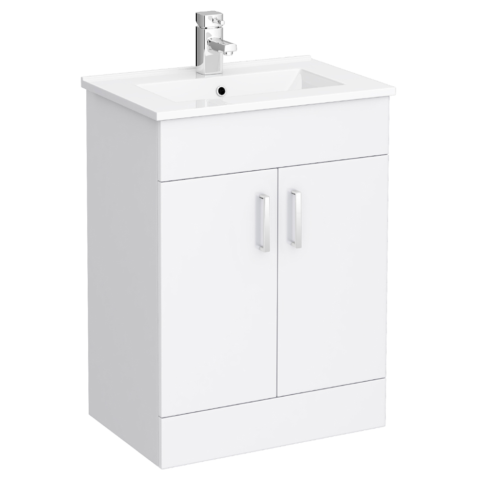 Turin Vanity Sink With Cabinet 600mm Modern High Gloss White At inside dimensions 1000 X 1000