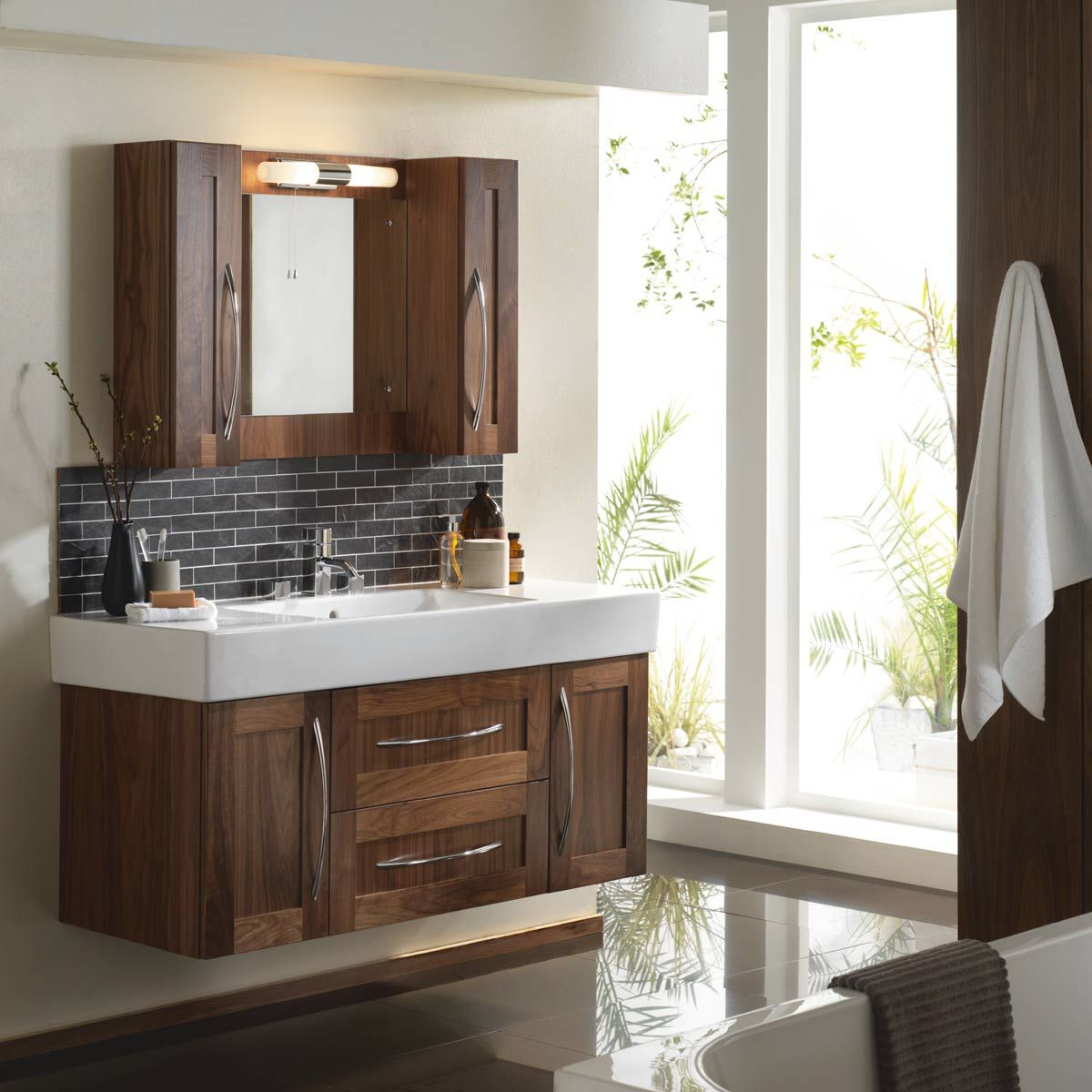 Vanity Hall Shaker Walnut Furniture Vanity Hall Bathroom intended for measurements 1200 X 1200