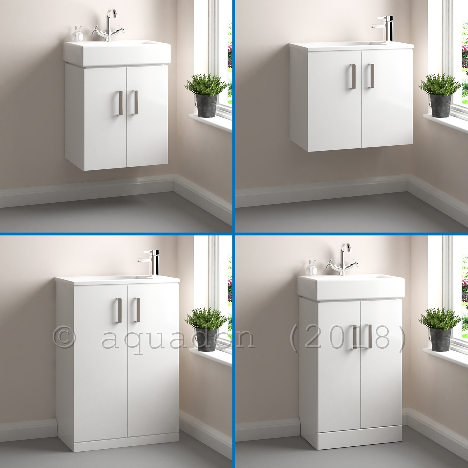 Vanity Unit Minimalist Wall Hung Floor Cubix Compact Gloss White inside size 1600 X 1600