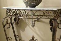 Vanna Wrought Iron Console Vanity For Vessel Sink With Marble Top In for dimensions 2100 X 3000