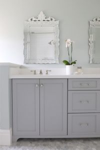 Venetian Mirror And Gray Cabinets Studio Mcgee Master Bath regarding sizing 750 X 1124