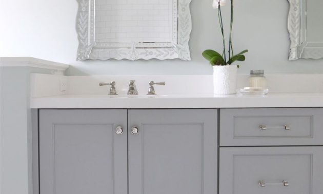 Venetian Mirror And Gray Cabinets Studio Mcgee Master Bath regarding sizing 750 X 1124