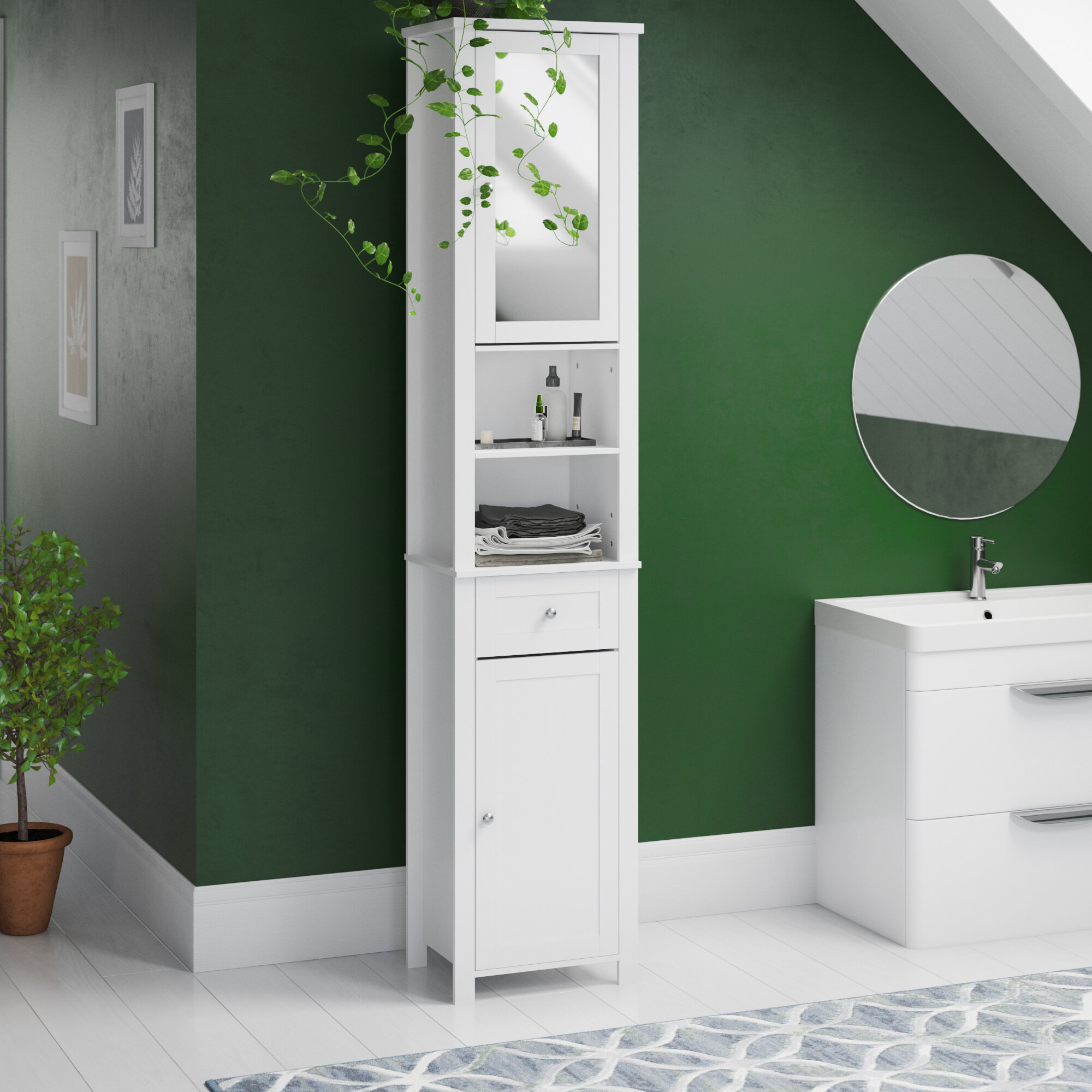 Vida Milano 40 X 190cm Mirrored Free Standing Tall Bathroom Cabinet inside dimensions 2000 X 2000