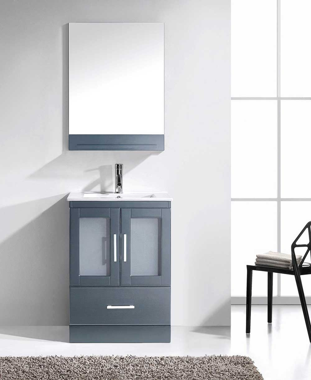 Virtu Usa Zola 24 Single Bathroom Vanity Cabinet Set In Grey throughout size 1000 X 1220