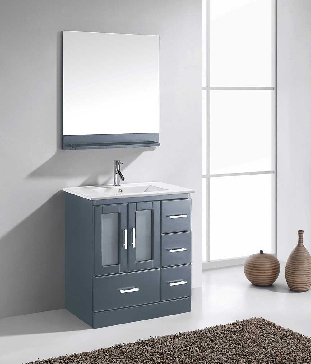 Virtu Usa Zola 30 Single Bathroom Vanity Cabinet Set In Grey intended for measurements 1000 X 1170