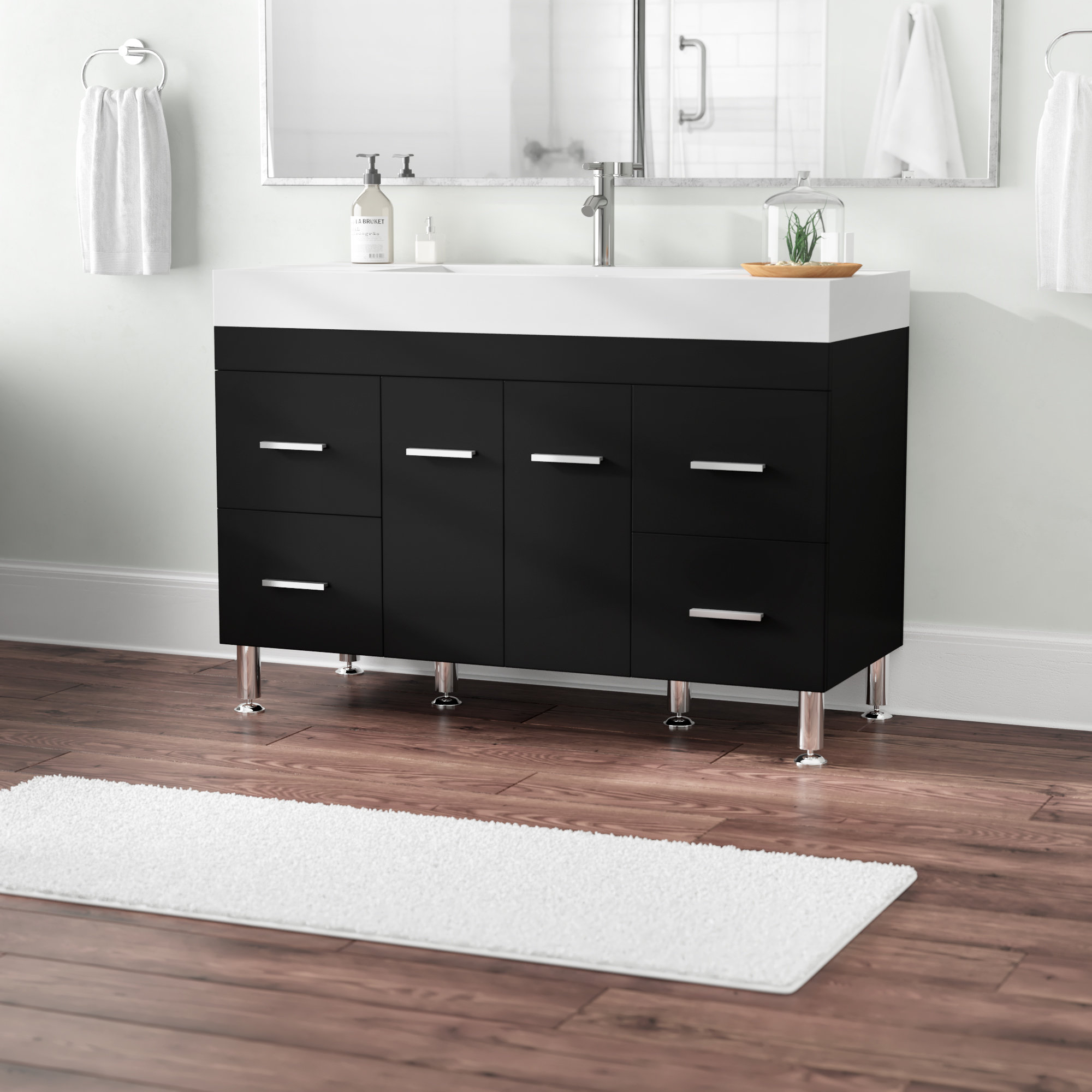 Wade Logan Tru 47 Single Modern Bathroom Vanity Set Reviews for measurements 2000 X 2000