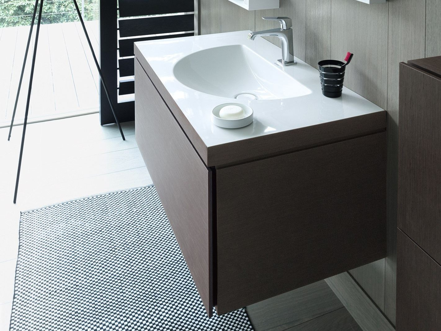 Washbasin And Bathroom Furniture Merge To Form A Single Unit in proportions 1422 X 1066