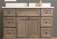 Weathered Oak Door Dover White Quartz Stonewood Bath Cabinetry inside size 890 X 960