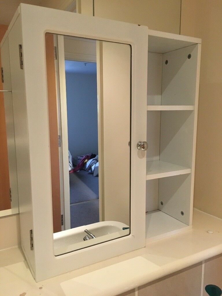 White Bathroom Cabinet With Mirror In Southside Glasgow Gumtree inside dimensions 768 X 1024