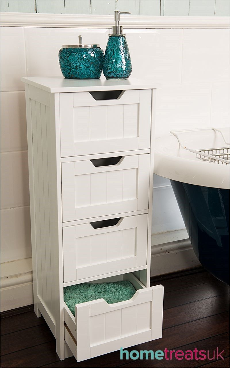 White Freestanding Bathroom Cabinettall 4 Drawer Storage Home intended for sizing 800 X 1278