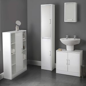 White Gloss Bathroom Range Storage Furniture House Homestyle pertaining to size 1000 X 1000