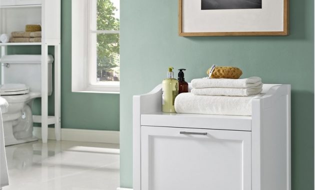 White Hamper Bench Bathroom Seating Dirty Laundry Storage Cabinet intended for size 821 X 1000