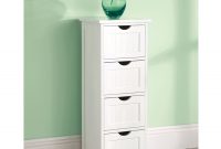 White Wooden Large 4 Drawer Free Standing Bathroom Cabinet Cupboard regarding dimensions 1500 X 1500